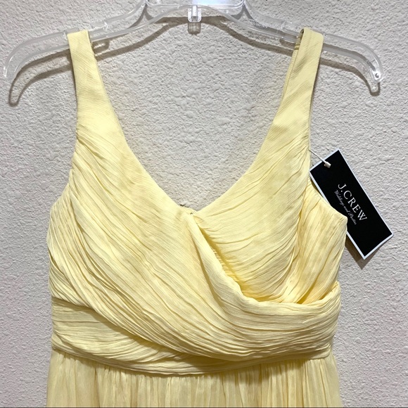 J.Crew 100% Silk Bridesmaid Yellow Midi Dress (NWT) - Picture 2 of 8